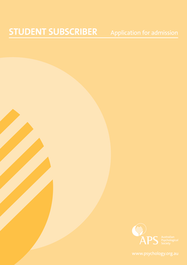 Australian Psychological Society Student Subscriber Application