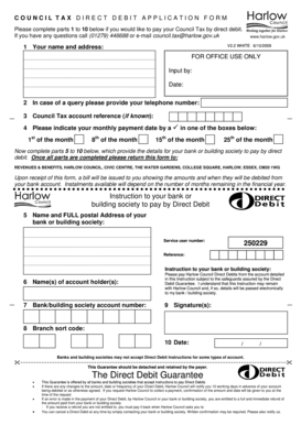Council Tax Direct Debit Application Form