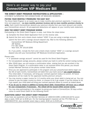 ConnectiCare VIP Medicare Direct Debit Application