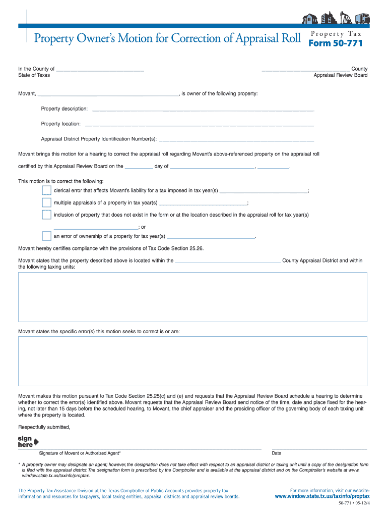 property tax form 50 771 2012 Preview on Page 1