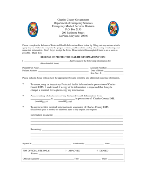 Release of Protected Health Information Form