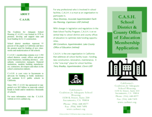 C.A.S.H. Membership Application