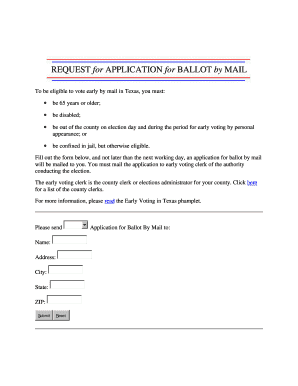 Texas Ballot by Mail Application