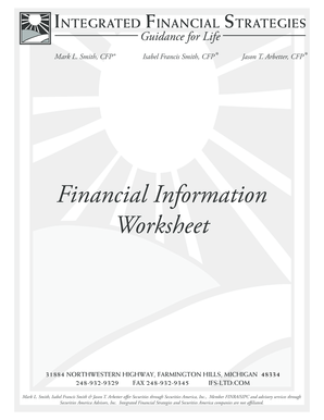 Financial Information Worksheet