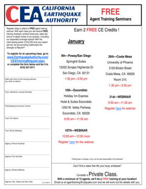 Agent Training Seminar Registration Form