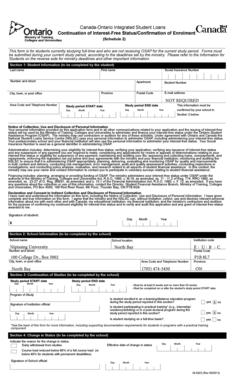 Canada-Ontario Integrated Student Loans Continuation Form