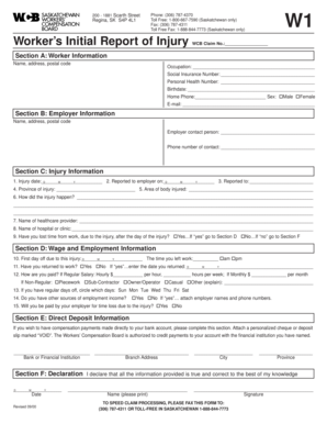 Worker’s Initial Report of Injury