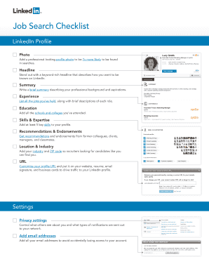 Job Search Checklist for LinkedIn Profile