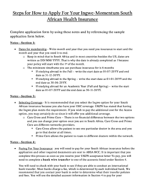 South African Health Insurance Application
