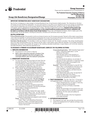 Group Insurance Beneficiary Designation Form