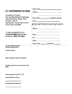 CT Interpretation Form