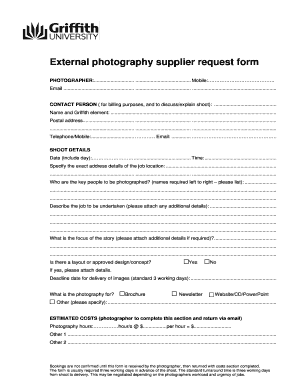 Form request for photographer supporter