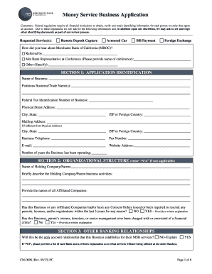 Money Service Business Application