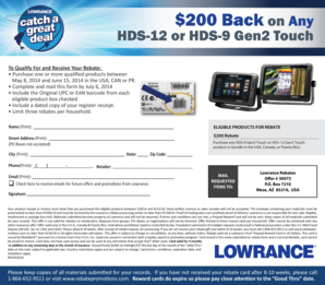 Lowrance Product Rebate Form