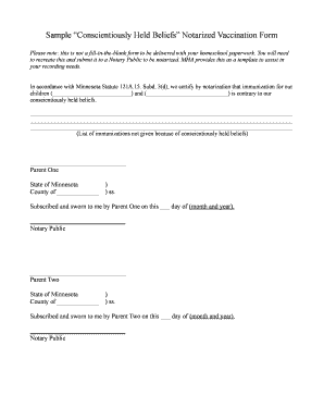 Minnesota Vaccination Exemption Form