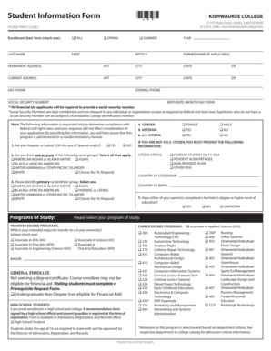 Student Information Form