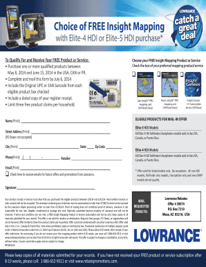 Lowrance Insight Mapping Rebate Form