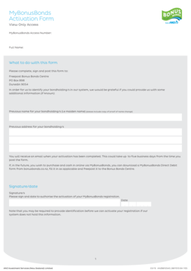 MyBonusBonds Activation Form