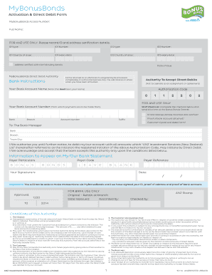 MyBonusBonds Activation & Direct Debit Form