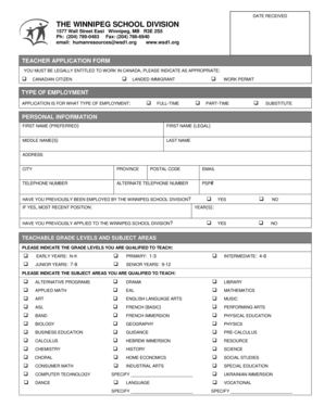 Teacher Application Form