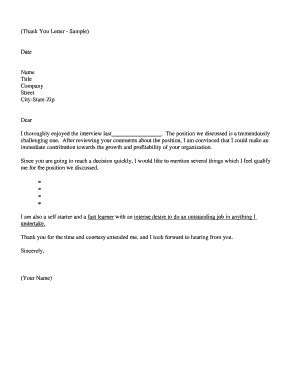 Thank You Letter Template