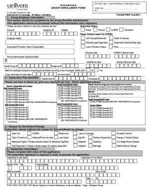 Univera Healthcare Group Enrollment Form
