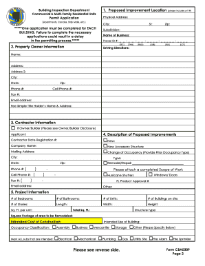 Commercial Building Permit Application