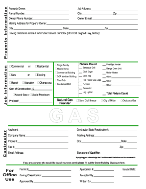 Gas Permit Application