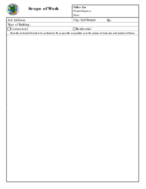 Scope of Work Office Use Permit