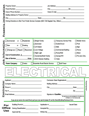 Florida Electrical Permit Application