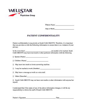 Patient Confidentiality Form