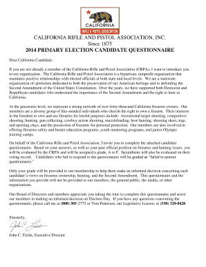 California Candidate Questionnaire