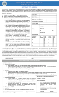 Texas Prekindergarten Intent to Apply Form