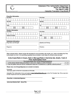 Caterpillar Prescription Drug Prior Authorization Form