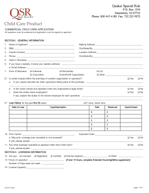 Commercial Child Care Application