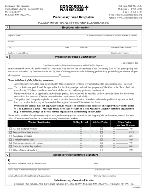 Probationary Period Certification Form