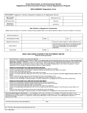 Texas Vehicle Replacement Disposition Form