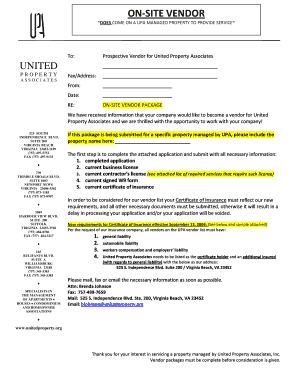 Vendor Application Form