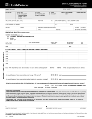 Dental Enrollment Form