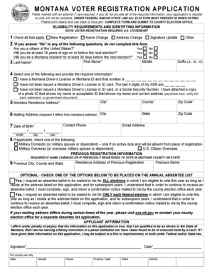 Montana Voter Registration Application
