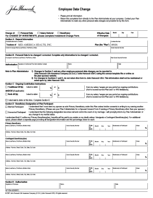 Employee Data Change Form