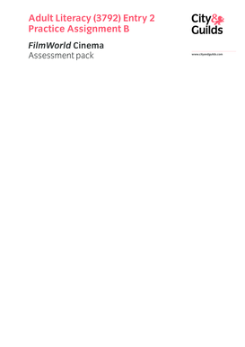 Adult Literacy Entry 2 Practice Assignment B