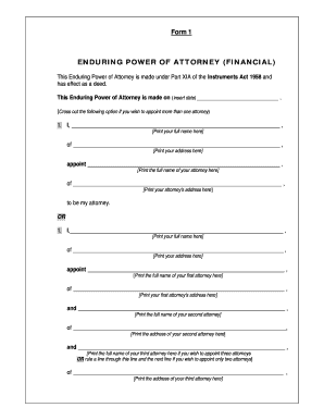 Enduring Power of Attorney Financial Form