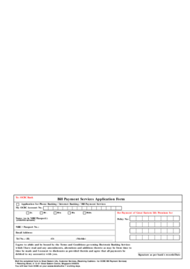 OCBC Bill Payment Services Application Form