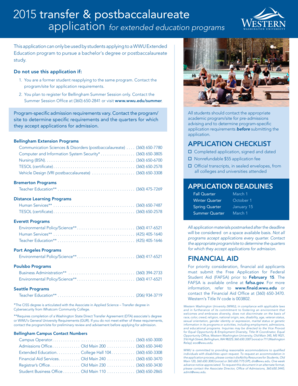 2015 Transfer & Postbaccalaureate Application