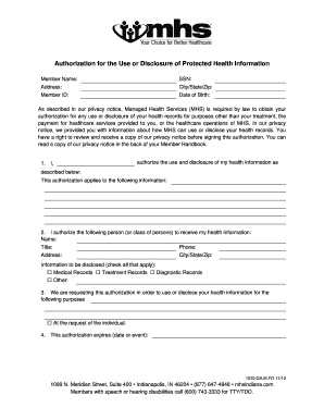 Authorization for Use or Disclosure of Protected Health Information