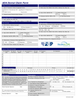 ADA Dental Claim Form