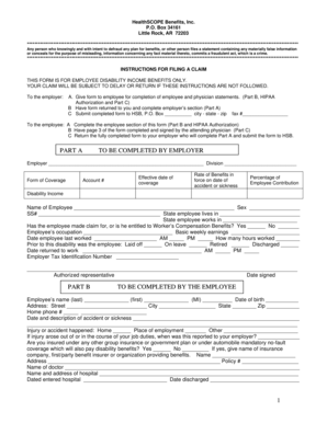 Employee Disability Income Benefits Claim Form