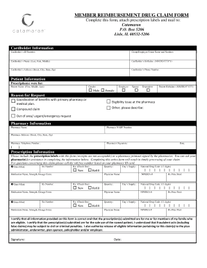 Member Reimbursement Drug Claim Form
