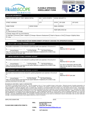 Flexible Spending Account Enrollment Form